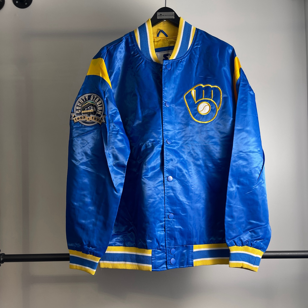 Men's Starter Milwaukee Brewers light Jacket L